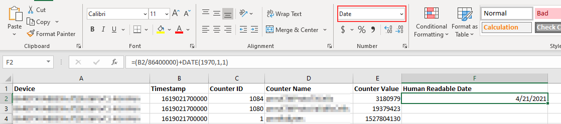 Excel Converting Unix Timestamp To Human Readable Date time Lisa s 